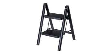 FOLLETO HOGAR 25 - TABURETE ESCALERA ACERO 2 PELDAÑOS NEGRO