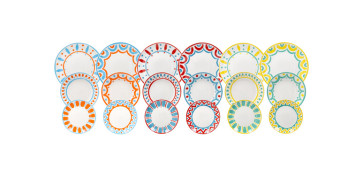 Vajillas - VAJILLA PORCELANA 18PZS VIETRI COLORES MIX