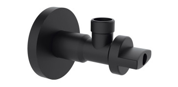 VALVULA ESCUADRA AMERICA TECH EXTRA LARGA SIN TUERCA 1/2\" - 3/8\" 90º NEGRA 2 UDS