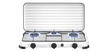 COCINA CAMPING GAS CON TAPA 3 FUEGOS