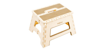 Escaleras - TABURETE PLEGABLE BEIGE 29X22X22CM
