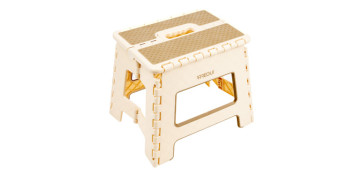 Escaleras - TABURETE PLEGABLE BEIGE 29X22X27CM