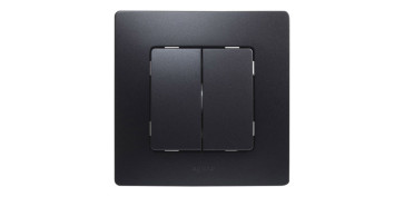 Material instalacion electrico - CONMUTADOR DOBLE NEGRO SERIE NILOE