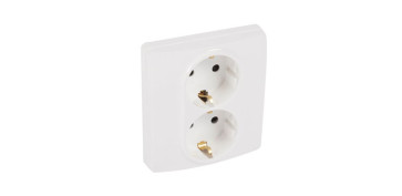 Material instalacion electrico - BASE ENCHUFE DOBLE 2P+T BLANCO SERIE NILOE