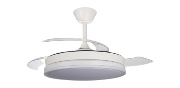 VENTILADOR DE TECHO PALAS RETRACTIL BLANCO PLAFON Ø48,5CM, 29W