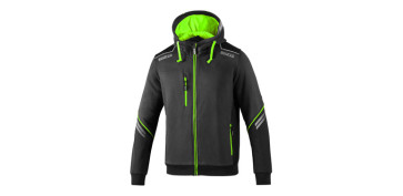 SUDADERA TECNICA GRIS / VERDE FLUOR TALLA M