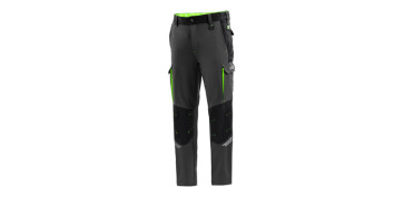 Vestuario laboral - PANTALON TECNICO 240 GR GRIS / VERDE FLUOR TALLA M