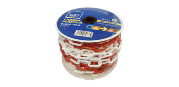 CADENA PLASTICA BLANCA/ROJA ROLLER 25M ESLABON 6MM