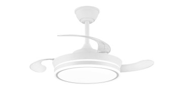 VENTILADOR DE TECHO PALAS RETRACTILES MINI BLANCO PLAFON Ø39CM 20,5W