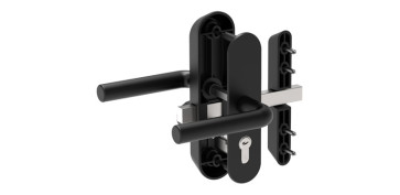 Material de carpintería - MANILLA CON CILINDRO SEGURIDAD 47MM PARA TRATEROS Y PUERTAS METÁLICAS