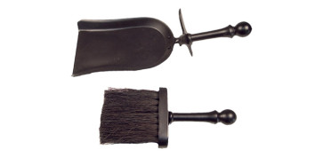 Calefacción por biomasa - JUEGO CHIMENEA ESCOBILLA Y PALA NEGRO