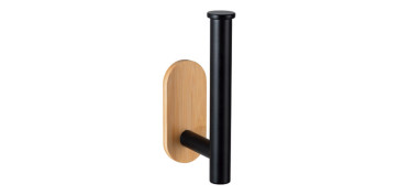 PORTAROLLOS ACERO INOX TURBO-LOCK DUO OREA BAMBOO, NEGRO/NATURAL