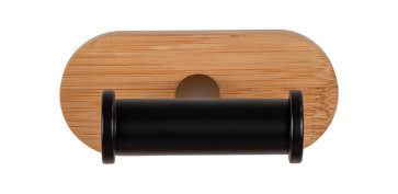 PERCHA DE ACERO INOX TURBO-LOCK DUO OREA BAMBOO, NEGRO/NATURAL