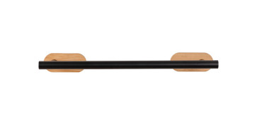 TOALLERO DE BARRA ACERO INOX 40 CM TURBO-LOCK DUO OREA BAMBOO, NEGRO/NATURAL