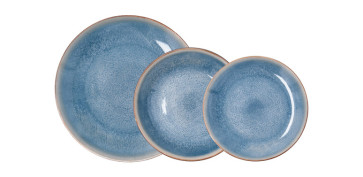 Vajillas - VAJILLA 12 PZAS PORCELANA AURORA AZUL