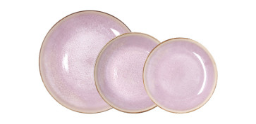 Vajillas - VAJILLA 12 PZAS PORCELANA LANAI ROSA