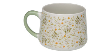 Vajillas - MUG CERAMICA FLORES 0,39L 9X9X8CM