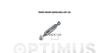 Cables y cadenas - TENSOR GANCHO ANILLA DIN 1480 CINCADO M11-235 KG 25UDS