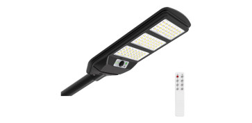 FAROLA SOLAR INDUSTRIAL NEGRO SENSOR PIR 12W 1500LM 6500K IP54