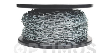 Cables y cadenas - CADENA OVALADA CINCADA EN BOBINA 1,5MM 100MT