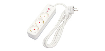 Cables - BASE MULTIPLE CON INTERRUPTOR BLANCO 3 TOMAS 1,5MT