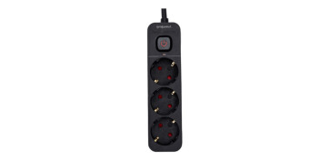 Cables - BASE MULTIPLE CON INTERRUPTOR NEGRO 3 TOMAS 3MT