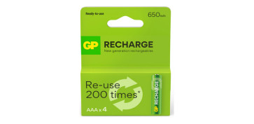 PILA RECARGABLE RECHARGE 4 UNID LR3 AAA 650 MAH