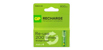 PILA RECARGABLE RECHARGE 4 UNID LR3 AAA 800 MAH
