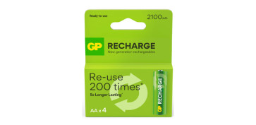 PILA RECARGABLE RECHARGE 4 UNID LR6 AA 2100 MAH
