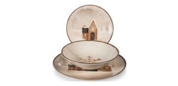 Vajillas - VAJILLA 18 PZAS STONEWARE COUPE CINNAMON GLOW