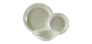 Vajillas - VAJILLA CERAMICA 18 PZAS LEGRAND GRIS VERDOSO