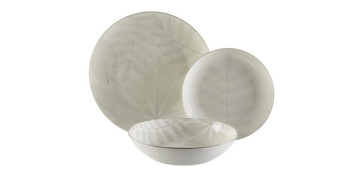 Vajillas - VAJILLA PORCELANA 18PZS DECORADA AYLEN GRIS