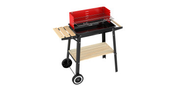Barbacoas - BARBACOA CARBON RECTANGULAR CON RUEDAS 83X43X86CM