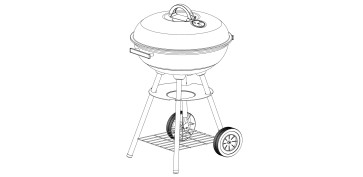 Barbacoas - BARBACOA CARBON REDONDA CON RUEDAS 53,5X46X75CM