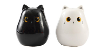SALERO Y PIMENTERO CERAMICA GATOS 5,5X7CM