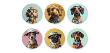 Todo para la mesa - POSAVASOS GIFT SET 6 U SURTIDOS DOGS III