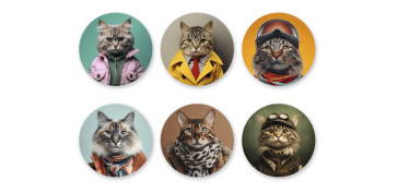 Todo para la mesa - POSAVASOS GIFT FUNNY SET 6 U SURTIDO CATS II