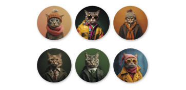 Todo para la mesa - POSAVASOS GIFT FUNNY SET 6 U SURTIDOS CATS