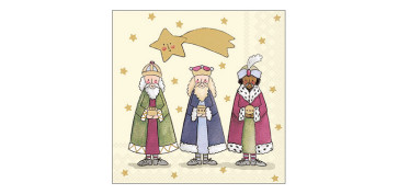 Textil y costura - SERVILLETA REYES MAGOS 33X33CM