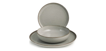 Vajillas - VAJILLA 12 PZAS PORCELANA PEARL GRIS