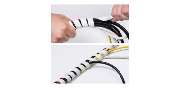 RECOGEDOR DE CABLES ESPIRAL D-LINE 2,5M Ø 10 A 40MM NEGRO