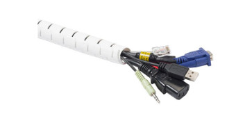 Material instalacion electrico - ORGANIZADOR DE CABLES TUBO ESPIRAL CON APLICADOR D-LINE 2,5M Ø25MM BLANCO