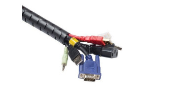 Material instalacion electrico - ORGANIZADOR DE CABLES TUBO ESPIRAL CON APLICADOR D-LINE 2,5M Ø25MM NEGRO