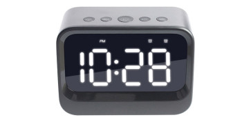 FOLLETO NAVIDAD QFPLUS 25 - RELOJ DESPERTADOR NEGRO CON BLUETOOHT
