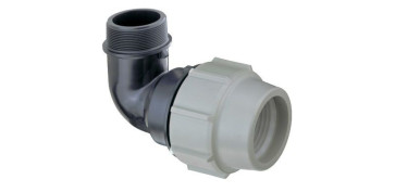Conduccion Polietileno - FITTING CODO MIXTO 90º ROSCA MACHO SERIE 7 40MM X 1-1/4\