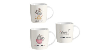 Vajillas - MUG GATOS CAJA REGALO 35 CL SURTIDO