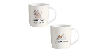 Vajillas - MUG PERRO CAJA REGALO 35 CL SURTIDO