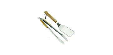 Mobiliario de Jardín - ESPATULA + PINZA UNIVERSAL MANGO MADERA