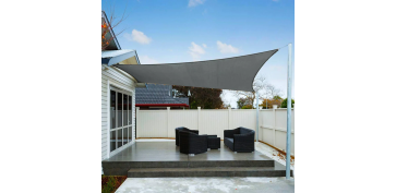 Cercado y ocultacion jardin - TOLDO VELA SOMBREO CUADRADO POLIETILENO 185GR 3,6X3,6M ANTRACITA