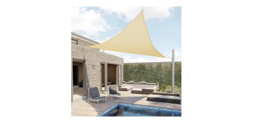 Cercado y ocultacion jardin - TOLDO VELA SOMBREO TRIANGULAR POLYESTER 160GR 03X03X03M CREMA